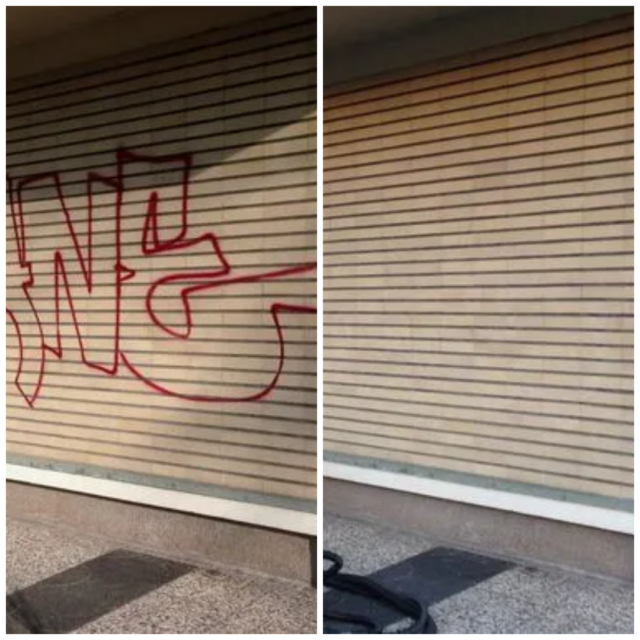 Graffiti Entfernung CO2-neutral